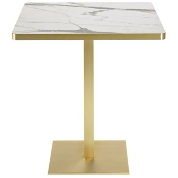 MESA TIFFANY CUADRADA EN DORADO Y MARMOL CARRARA DE ESCAB - 1
