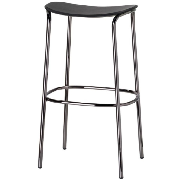 TABURETE ALTO TRICK EN MADERA EN NIQUEL Y NEGRO DE SCAB - 5