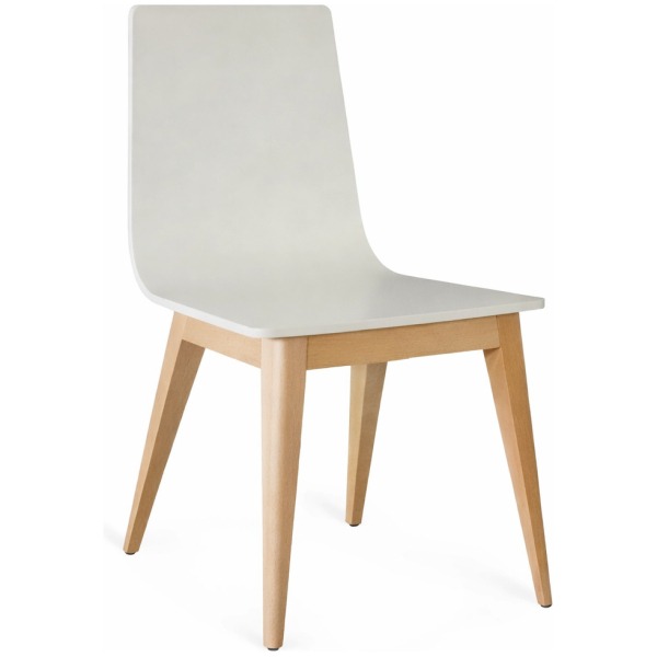 Silla Adai madera de fresno asiento tapizado crudo