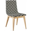 Silla Aria de haya tapizado geométrico