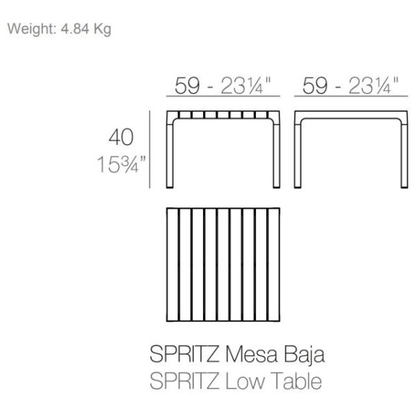 MESA AUXILIAR SPRITZ CUADRADA DE VONDOM - 3