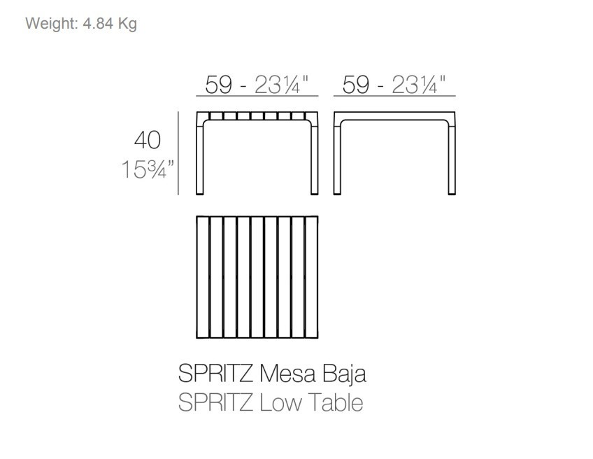 MESA AUXILIAR SPRITZ CUADRADA DE VONDOM - 3