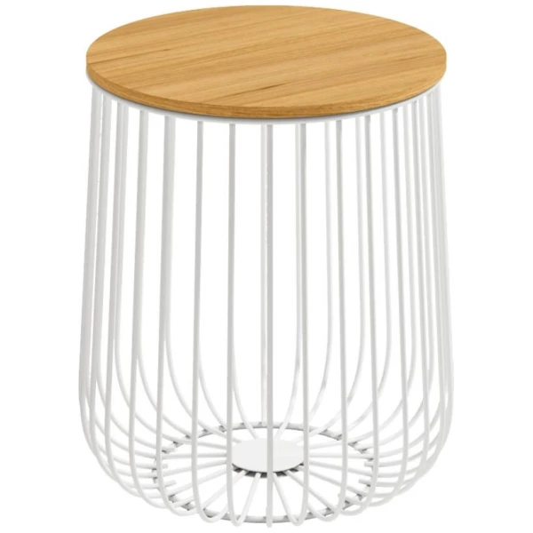 MESA INDICO EN BLANCA Y MADERA DE 35 CM - 1