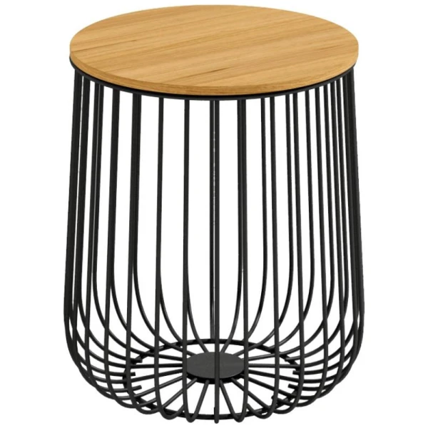 MESA INDICO EN NEGRO Y MADERA DE 35 CM - 1