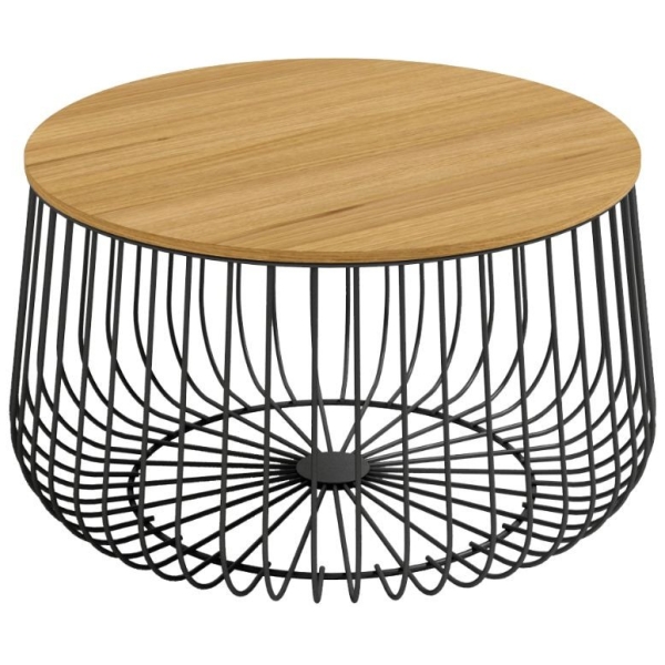 MESA INDICO EN NEGRO Y MADERA DE 60 CM - 1