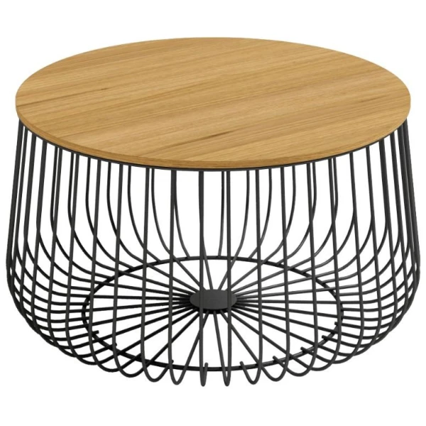 MESA INDICO EN NEGRO Y MADERA DE 60 CM - 1