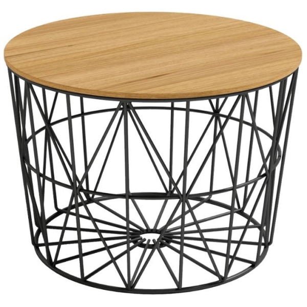 MESA ATLANTICO EN NEGRO Y MADERA DE 60 CM - 1