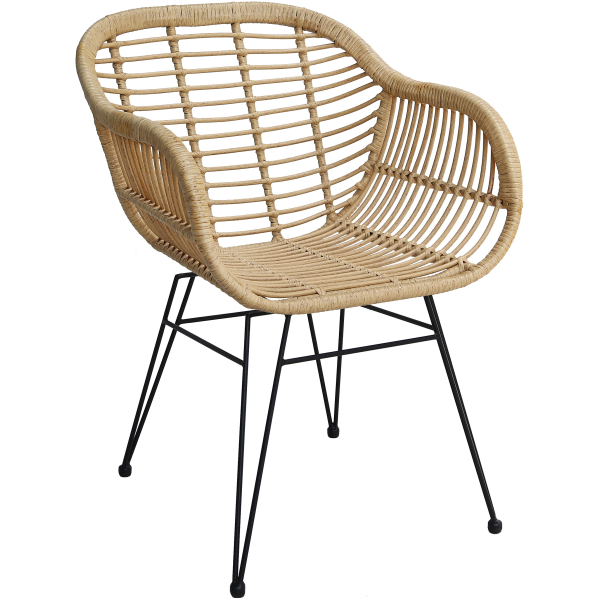SILLA CON BRAZO RATTAN - 1