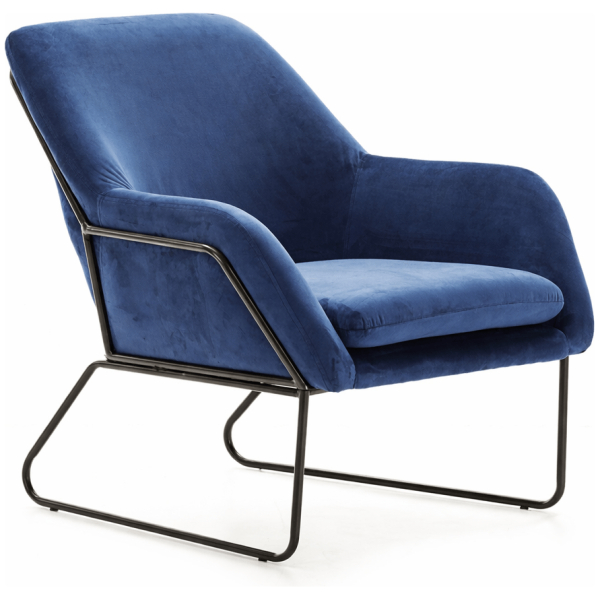 Butaca estilo clásico terciopelo azul