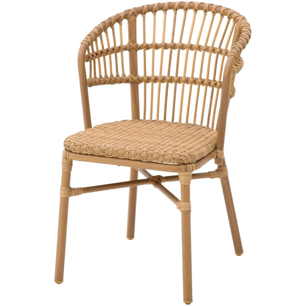 SILLA BRANDON EN ALUMINIO Y RATTAN - 1