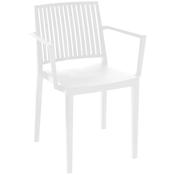 SILLA CON BRAZOS BARS BLANCO - 1