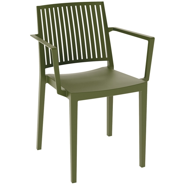 SILLA CON BRAZOS BARS VERDE OLIVA - 1