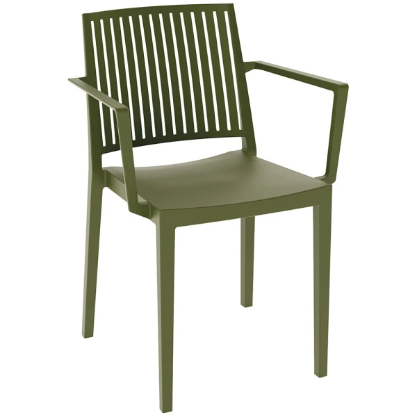 SILLA CON BRAZOS BARS VERDE OLIVA - 1