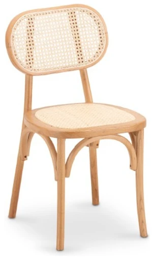 SILLA LINDA MADERA Y TRENZADO NATURAL - 1