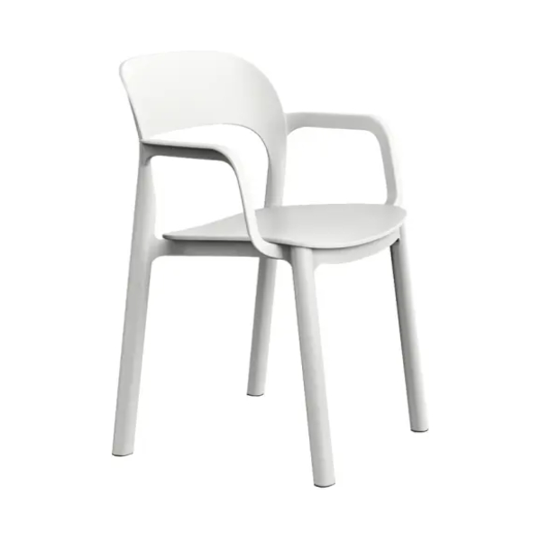 SILLA ONA GRIS BLANCA CON BRAZOS DE RESOL - 1