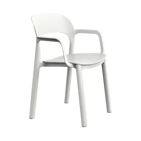 SILLA ONA GRIS BLANCA CON BRAZOS DE RESOL - 1