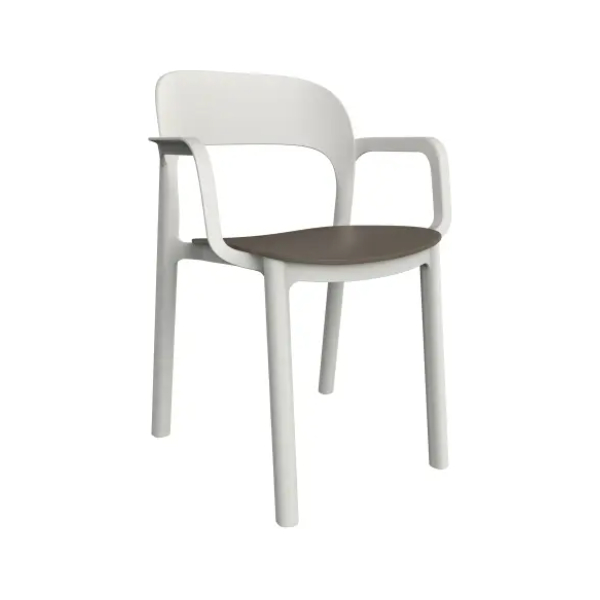 SILLA ONA BLANCO/ARENA CON BRAZOS DE RESOL - 1