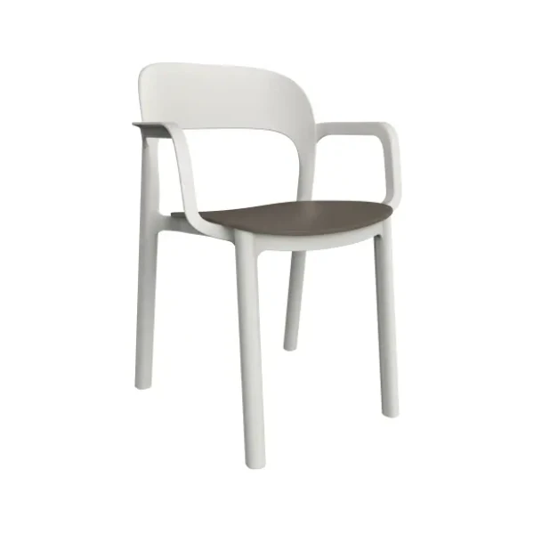 SILLA ONA BLANCO/ARENA CON BRAZOS DE RESOL - 1