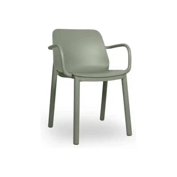 SILLA ONE CON BRAZOS GRIS VERDOSO DE RESOL - 1