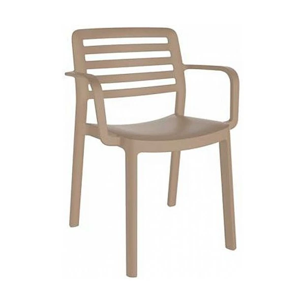 SILLA WIND RECYCLED CON BRAZOS MARRÓN TIERRA DE RESOL - 1