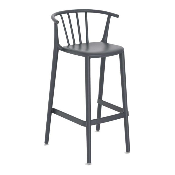 TABURETE ALTO WOODY GRIS OSCURO DE RESOL - 1