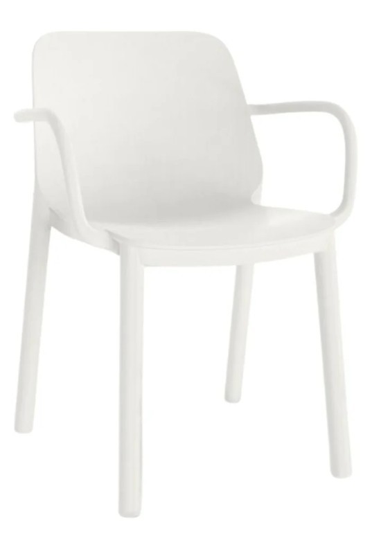 SILLA ONE CON BRAZOS BLANCA DE RESOL - 1