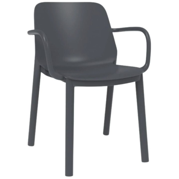 SILLA ONE CON BRAZOS GRIS OSCURO DE RESOL - 1