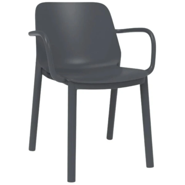 SILLA ONE CON BRAZOS GRIS OSCURO DE RESOL - 1
