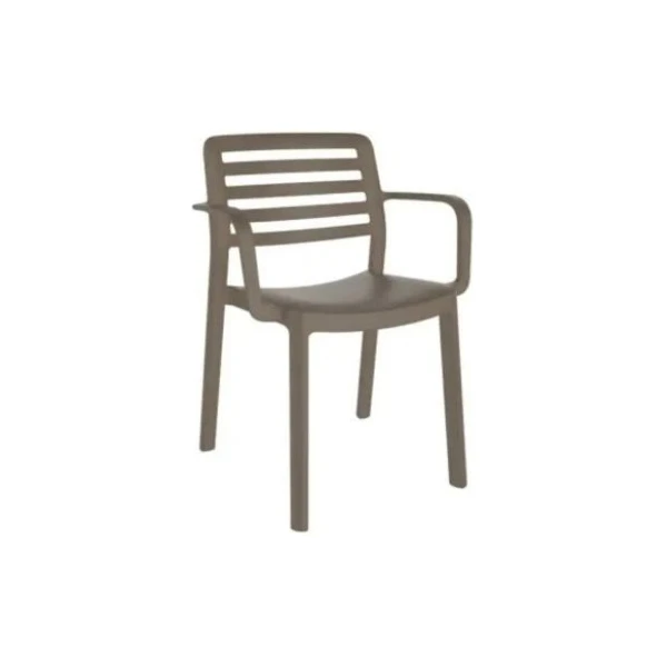 Silla bar marrón Wind con brazos de Resol