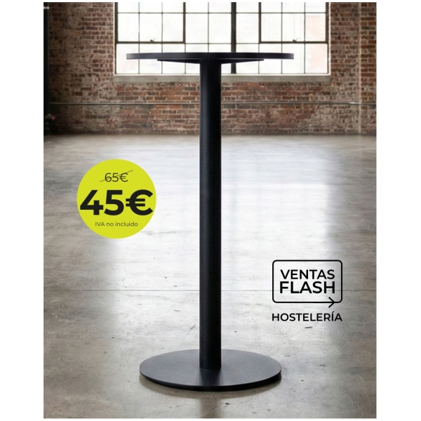 Pie alto redondo hierro negro Horeca