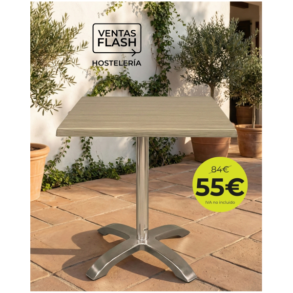 Mesa con pie aluminio Werzalit 70x70 cm Horeca