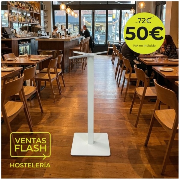 Pie de mesa alto cuadrado de hierro blanco Horeca