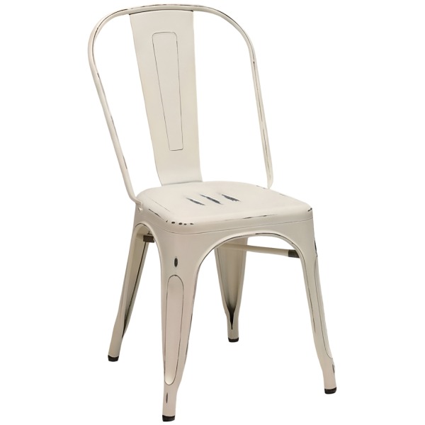 Silla metálica industrial para hostelería | Estilo Tolix apilable