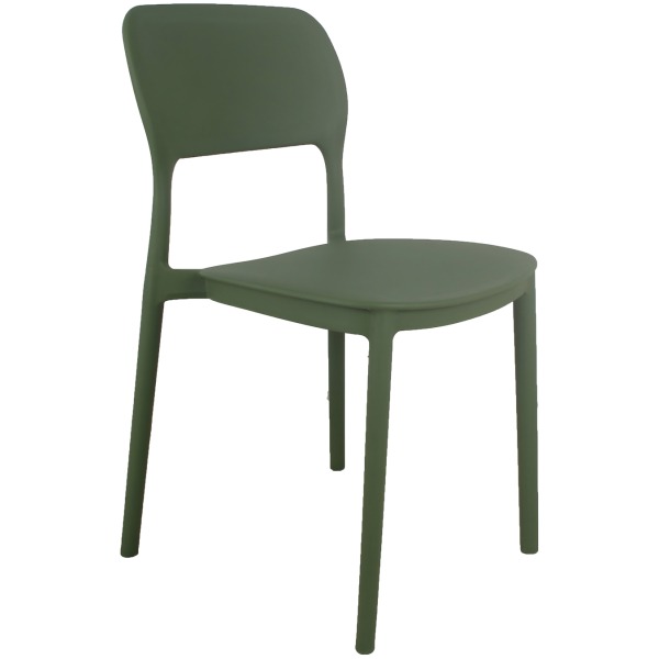 Silla verde para hostelería apilable | Polipropileno interior y exterior
