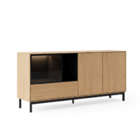 Aparador Orix de 175 cm con tres puertas, cajón y luz LED