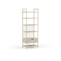Estantería Amara de 60 cm en acabado crema con un cajón