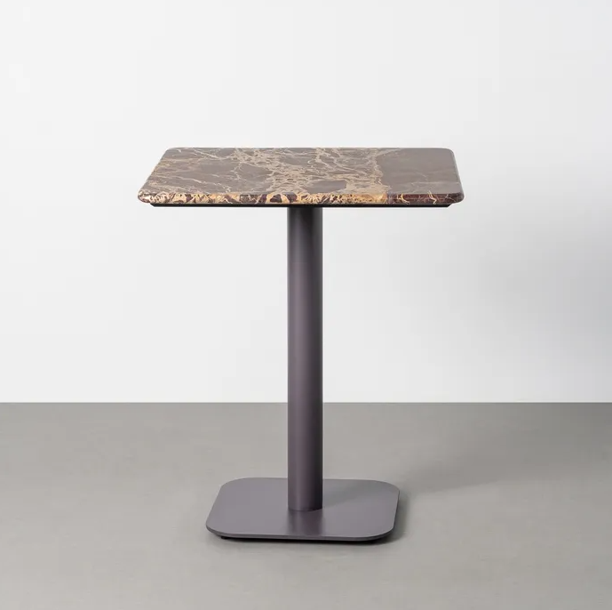 Mesa de 65 cm en piedra natural y metal