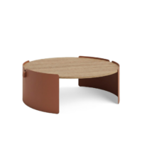 Mesa de centro Vori redondeada de 85 cm con base envolvente