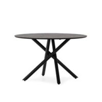 Mesa redonda Briana de 120 cm con base metálica cruzada