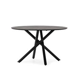 Mesa redonda Briana de 120 cm con base metálica cruzada