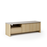 Mueble TV Dore de 153 cm en roble claro con efecto mármol