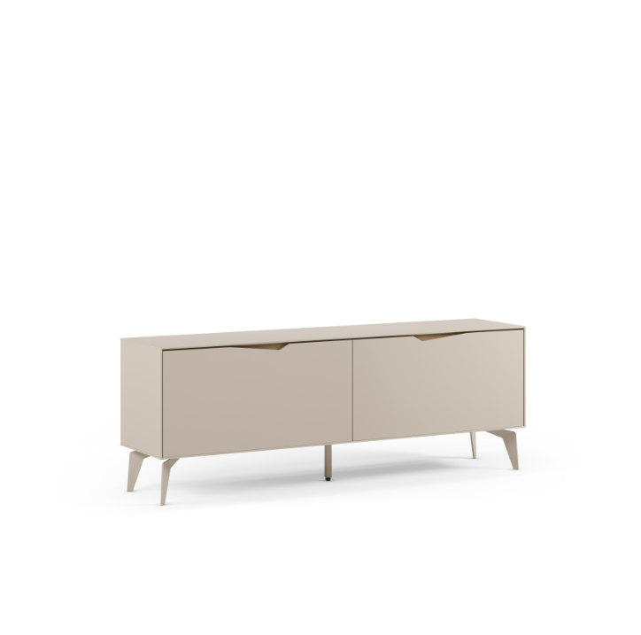 Mueble TV Jaden de 150 cm en crema y roble con dos puertas
