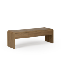 Mueble TV Nomi de 140 cm en acabado roble con tres cajones