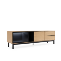 Mueble TV Orix de 181 cm con dos puertas, dos cajones y luz LED