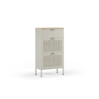 Mueble zapatero Sayla de 60 cm en crema y roble